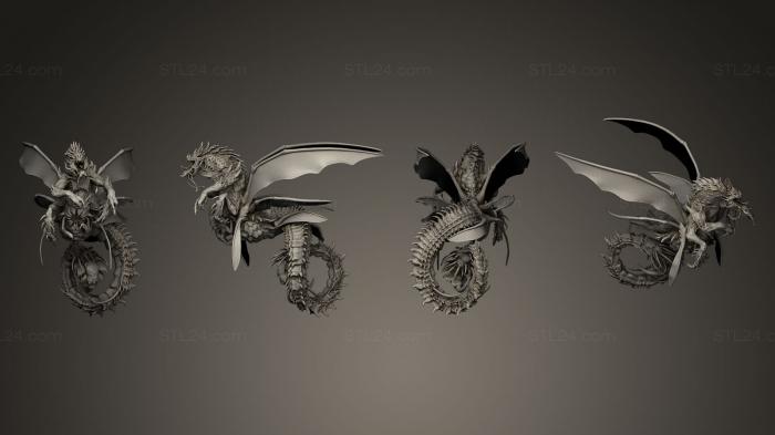 Статуэтки грифоны и драконы (Зергван, STKG_0063) 3D модель для ЧПУ станка